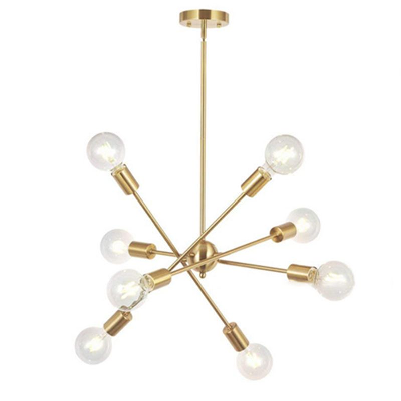 Lámparas de lámparas de hierro antiguo enchufe Starburst Chandelier para comedor