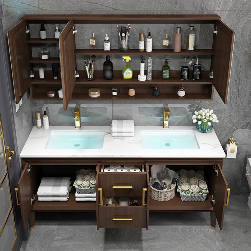 Bathroom Vanity Set Single Sink LED Mirror Sink Vanity with Faucet