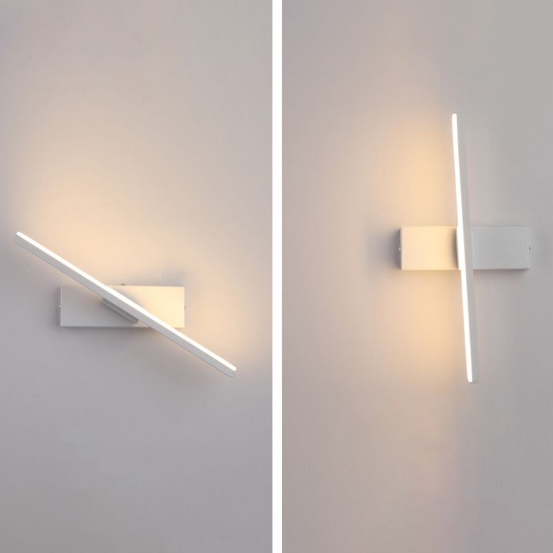 Lámpara de pared de minimalismo contemporáneo 330 ° Luz de línea LED de aluminio rotativo para dormitorio
