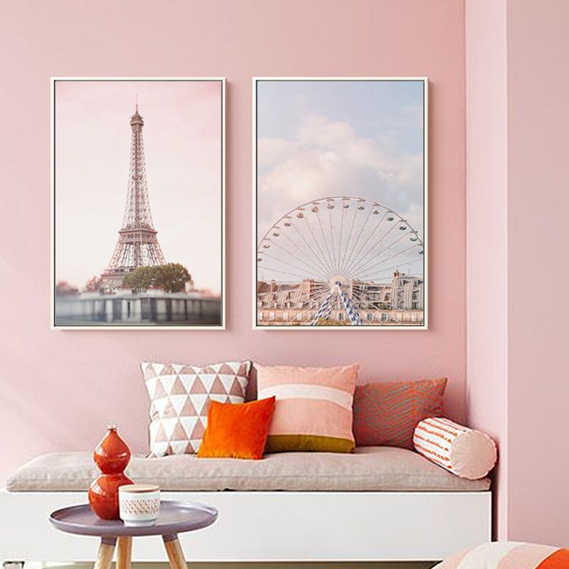 Architecture Painting for Girls Bedroom in Pastel Color, Multiple Sizes Available