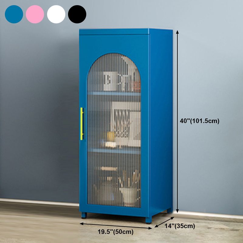 Metal Industrial Standard Bookcase Vertical Bookcase with Glass Door