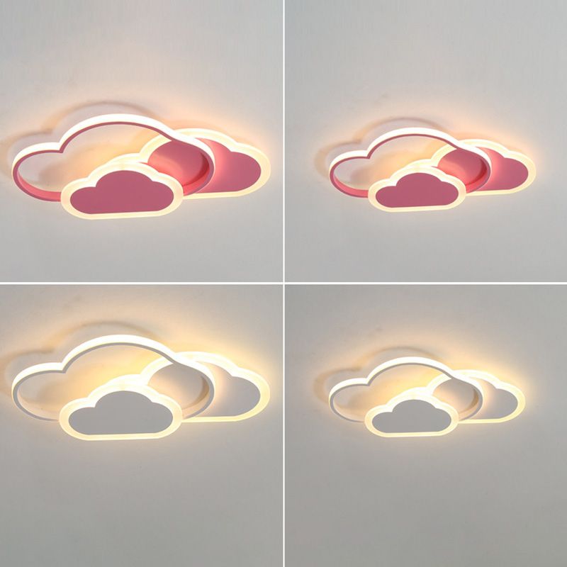 DEL Flush Mount Light Simplicité Metallic Child Room Flush Mount Ceiling Light