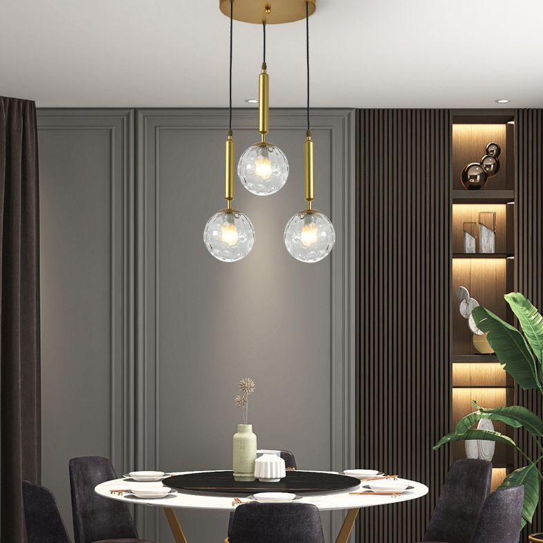 3 Lights Spherical Multi Light Pendant Creative Modern Glass Pendant for Clothing Store
