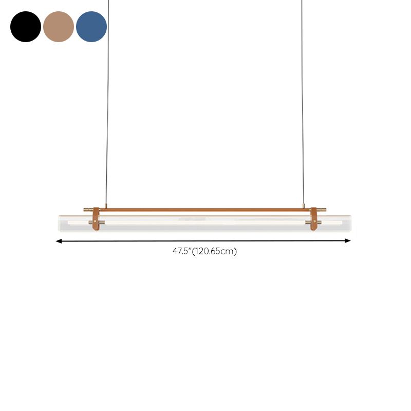 Minimalism Hanging Light Leather LED Island Light Fixture for Dining Room