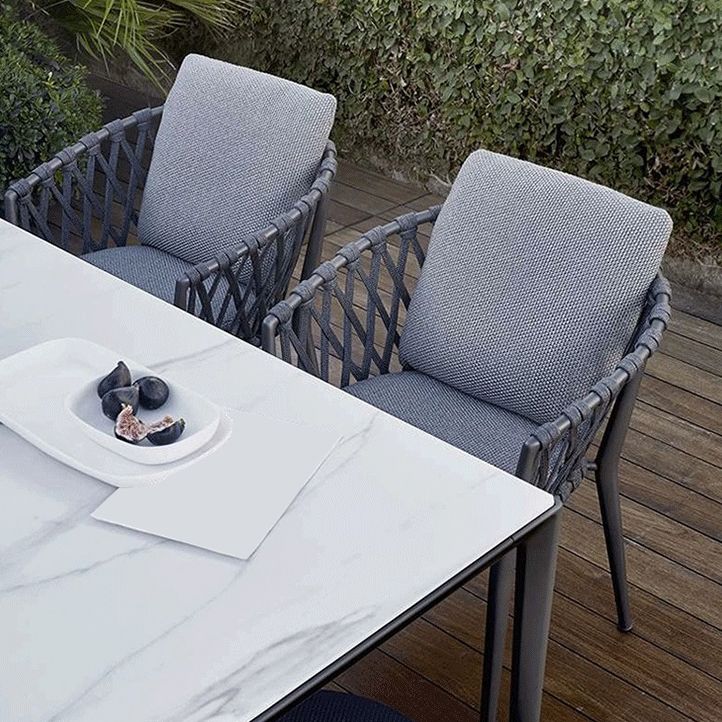 Modern Geometric Courtyard Table Stainless Steel Outdoor Table