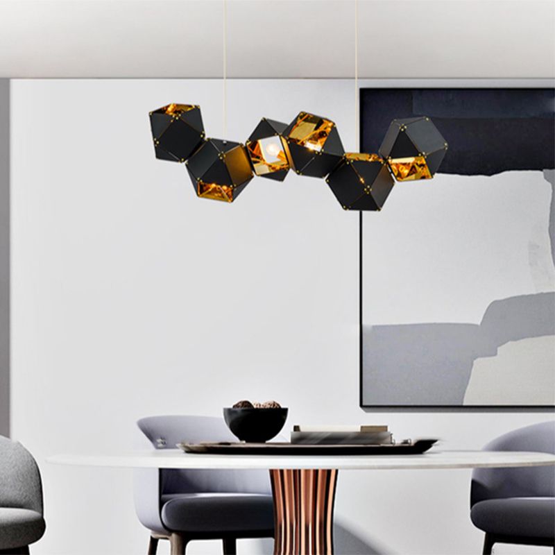 Modern Style Hanging Island Light Metal Dining Room Island Chandelier