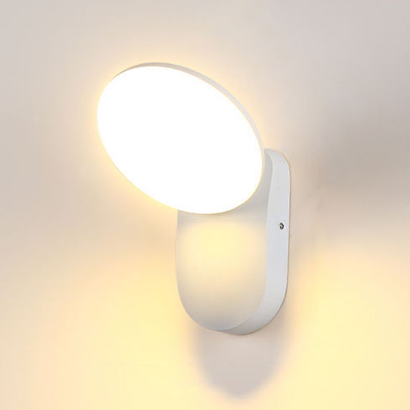 Geometric Shape Wall Lamp Modern Style Metal 1 Light Wall Light in White/Black