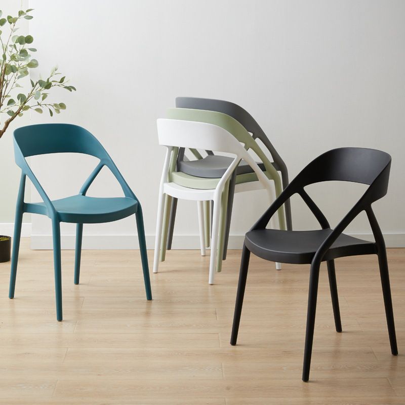 Home Side Chair Plastic Dining Armless Stacking Side Kitchen Chair