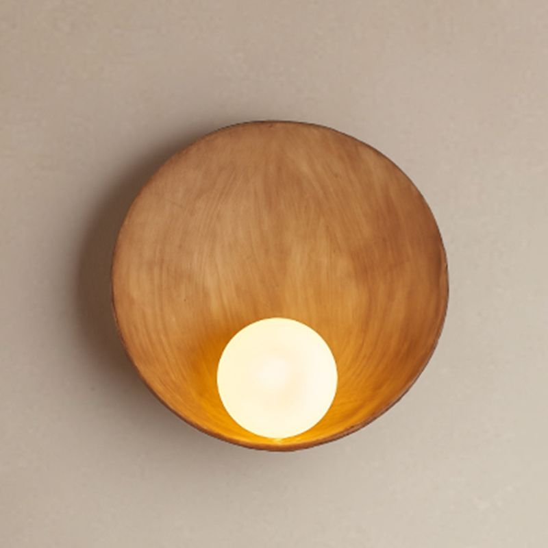 Modernism Resin Wall Lighting 1-Light Glass Shade Wall Mount Light for Foyer