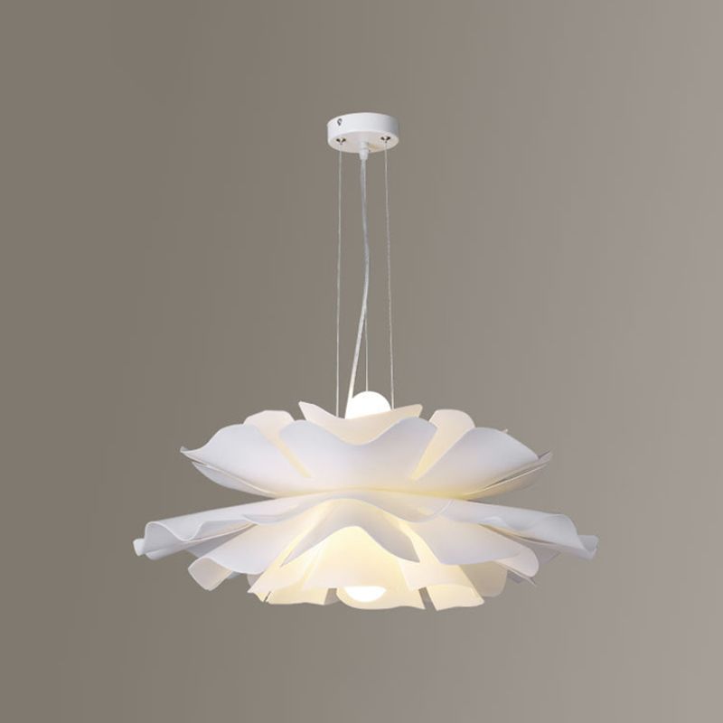 Modern Minimalist Style Blossoming Flower Hanging Pendant Lights Metal 2 Lights Pendant Light for Living Room