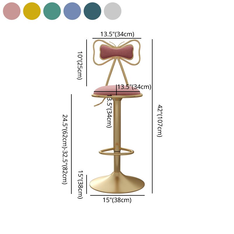 Taburete de barra glamoroso ajustable reposapiés de tope de cubierta cubierta de espalda