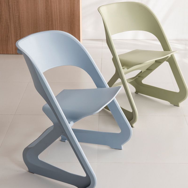 Open Back Dining Side Chair Contemporary Plastic Armless Chair