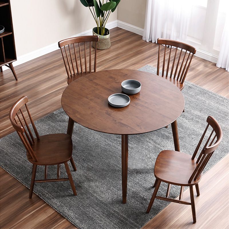 Round Rubberwood vaste houten eettafel eenvoud stijl eetkamercollectie
