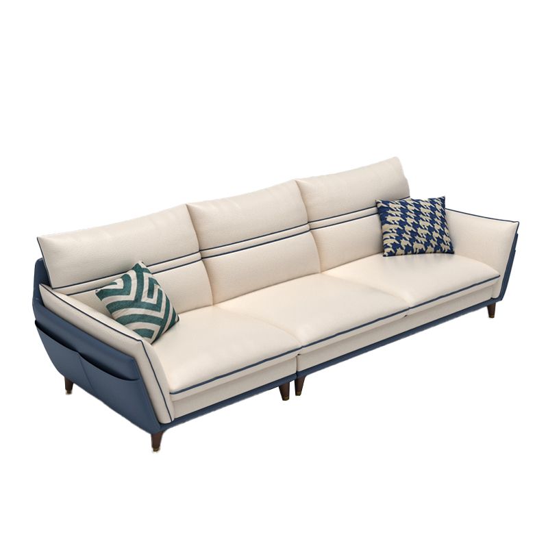 Leather Pillow Top Arm Sofa 37.4"High Cushion Back Sectional Sofa with Storage