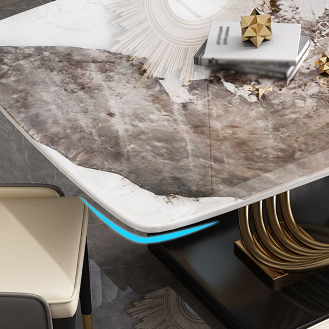 1/4/5/7 Pieces Minimalist Dining Set Sintered Stone Dining Room Set with Pedestal Base