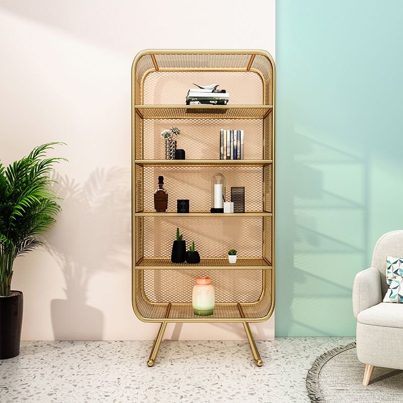Glam Style Bookshelf Metal Closed Back Shelf Bookcase for Home Use
