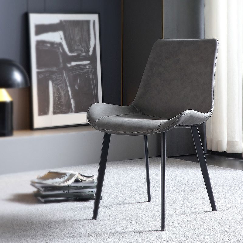 Industrial Upholstered Armless Chair Kitchen Parsons Side Chair