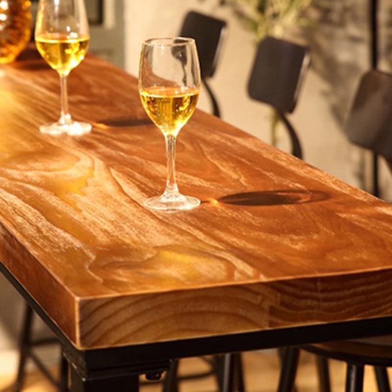 Glam Style Rectangle Bar Table Trestle Base Bar Dining Table for Home