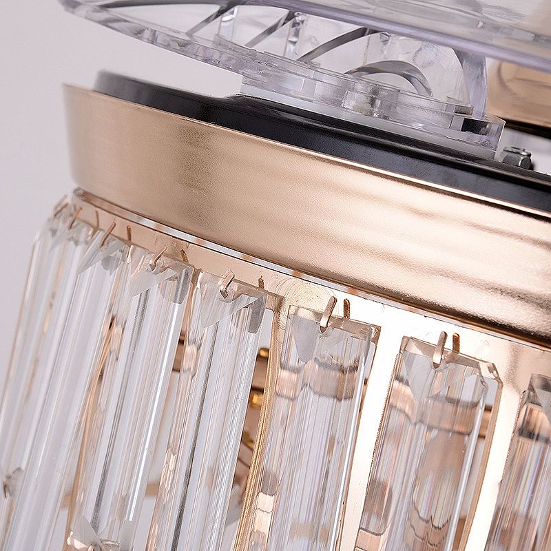 Luz de ventilador de techo cilíndrico de cristal Modernismo de iluminación LED en oro con control remoto/control de pared/control remoto y control de pared para sala de estar