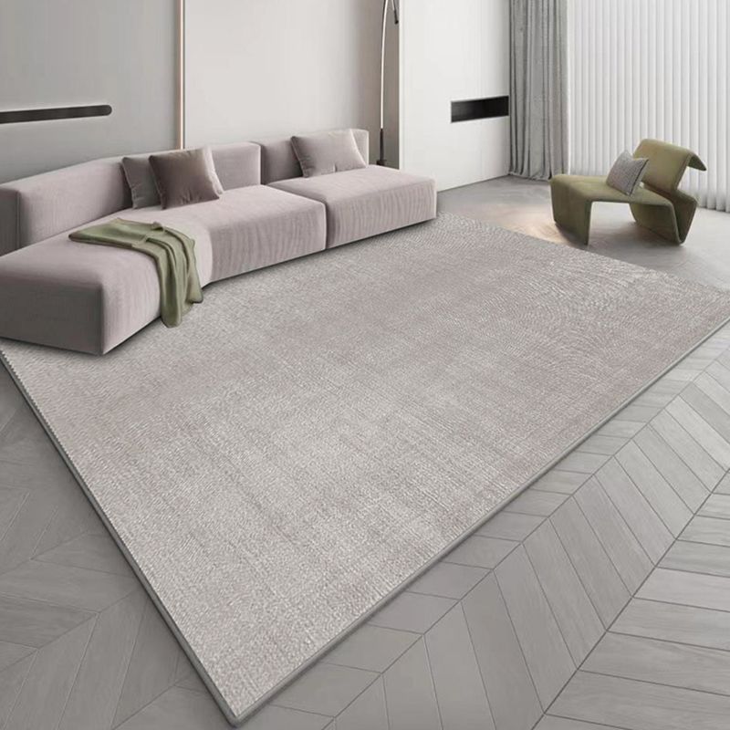Minimalist Rug Beige Polyester Carpet Stain Resistant Rug for Living Room