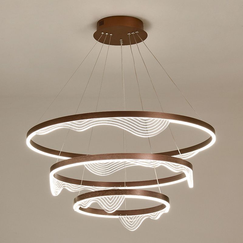 Candelier de niveles acrílicos Elegante LED Minimalista Luz colgante de lámpara para sala de estar