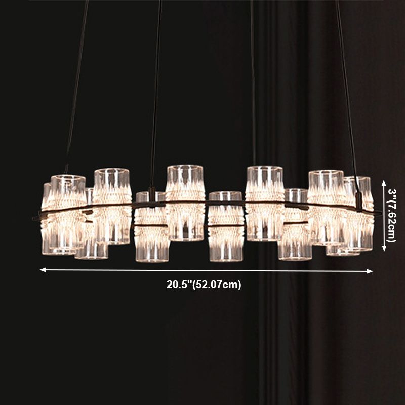 Modern Nordic Pendant Light Metal Linear Chandelier for Dining Room