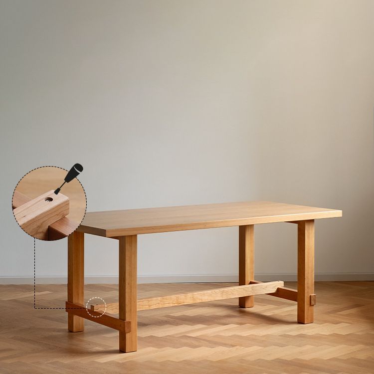 Mesa de comedor de madera de pino mesa rectángulo moderna con base de caballete