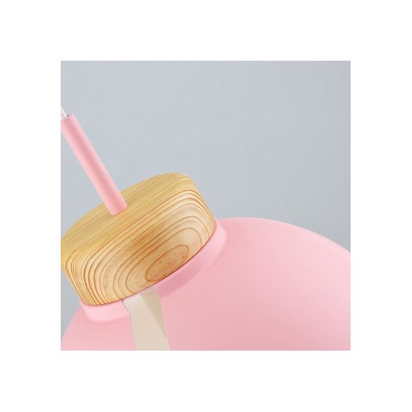 Nordic 1 Light Suspension Light with Metal Shade Pink/White/Black Dome Ceiling Pendant Light