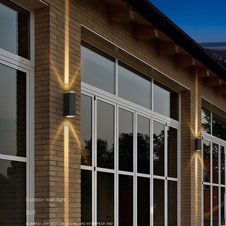 Luz de pista LED rectangular negra en la simplicidad moderna Lámpara de pared impermeable de aluminio