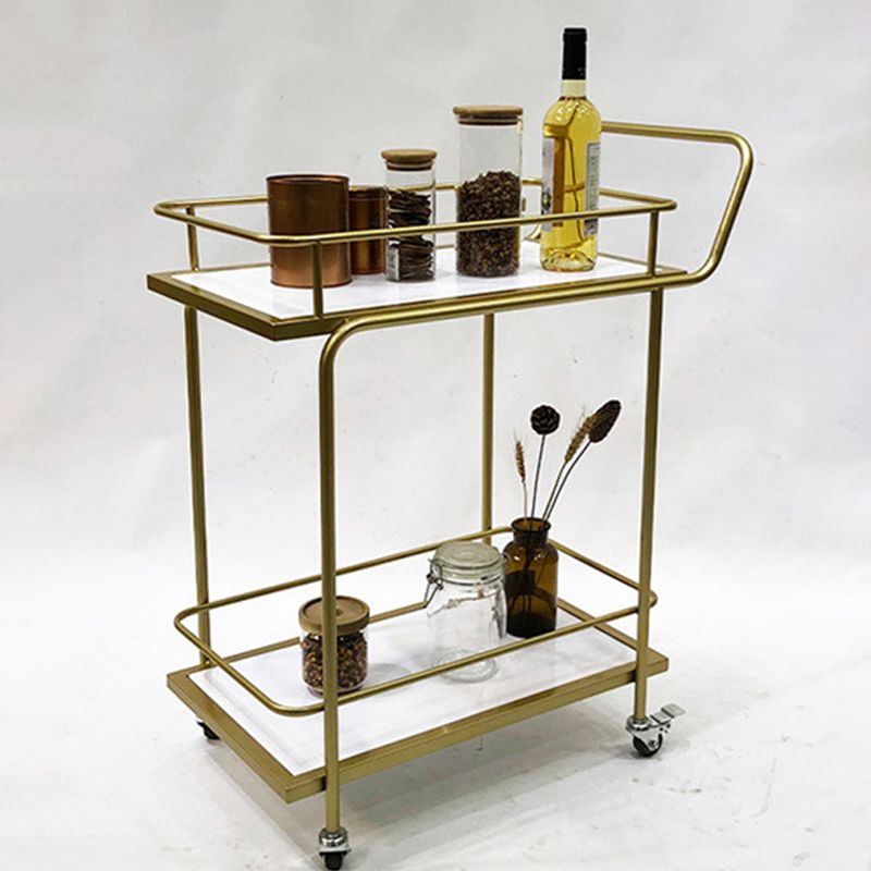 Contemporary 33.86"H Metal Prep Table Rolling Prep Table for Dining Room