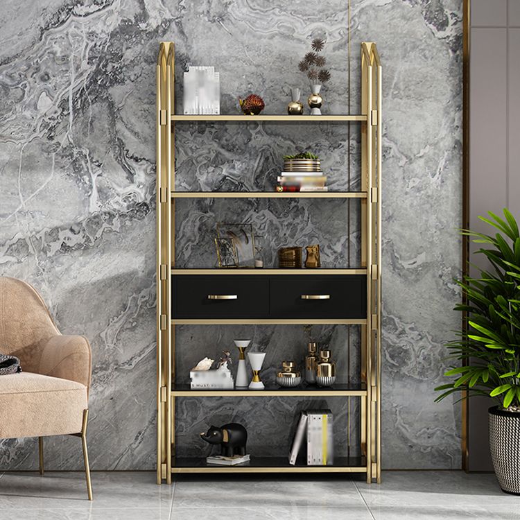 11.81 "W libreria aperta in stile glam in stile per la sala d'origine dello studio Home Office