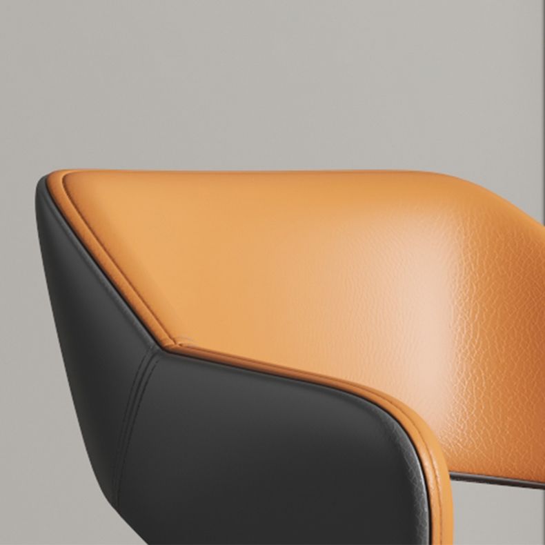 Industrial Style Faux Leather Side Chair with 4 Metal Legs Open Back Dining Side Chair