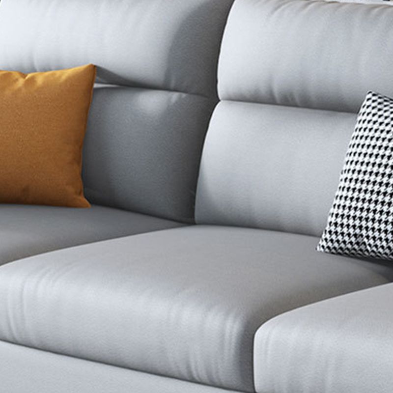 Nordic Cushions Stationary Sectional Faux Leather Living Room Pillow Top Arm Seating