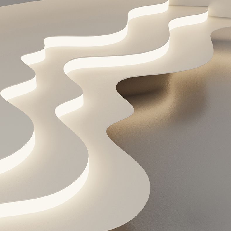 Round Shape LED Sky Star Ceiling Lamp Modern Iron 1 Light Flush Mount for Bedroom