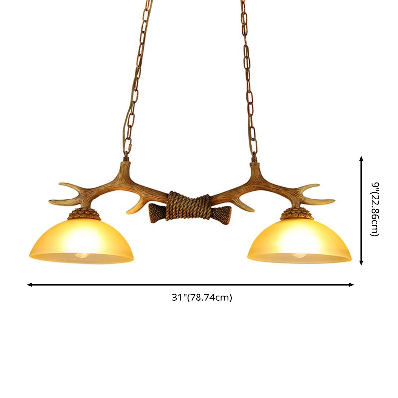 Wood 2 Lights Chandelier Light Fixtures Deer Antler Cottage Chandelier Lighting for Bar