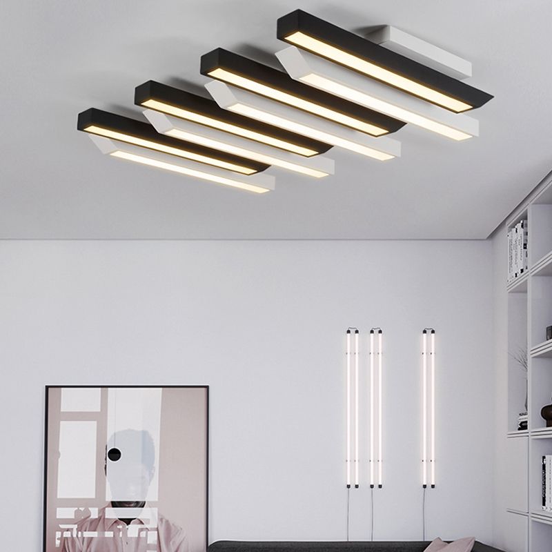 Luminaire de plafond encastré à plusieurs têtes, plafonnier LED contemporain