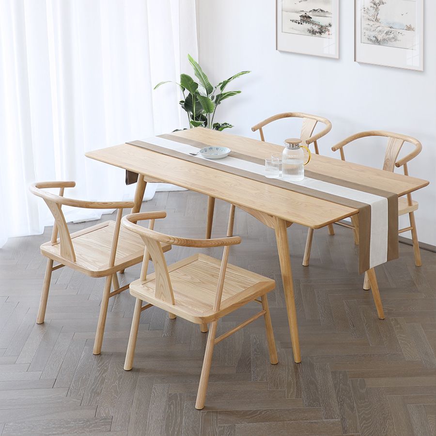Silla de estilo tradicional, sillas sin brazos con patas de madera para cocina