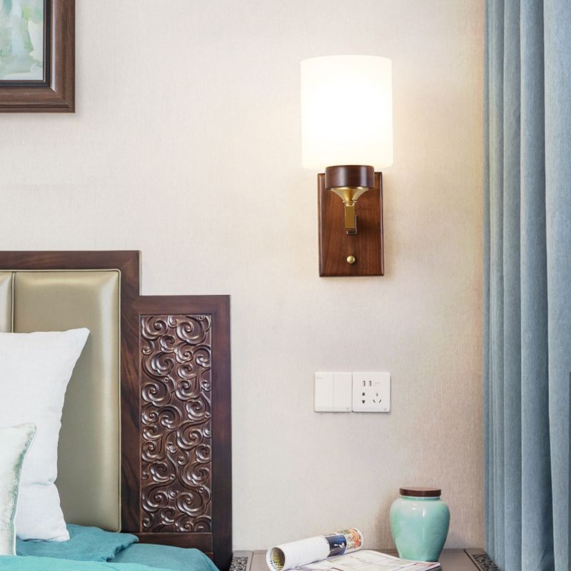1 Light Wall Sconce Lighting Modern Wood Wall Light Fixture for Dining Room