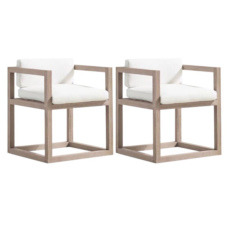 Contemporary White Patio Dining Chair with UV Protective Finish Cushion