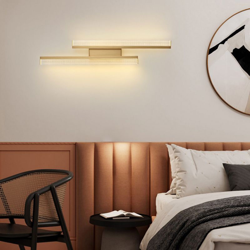 2-Light Linear Wall Light Modern Metal Wall Lights for Living Room