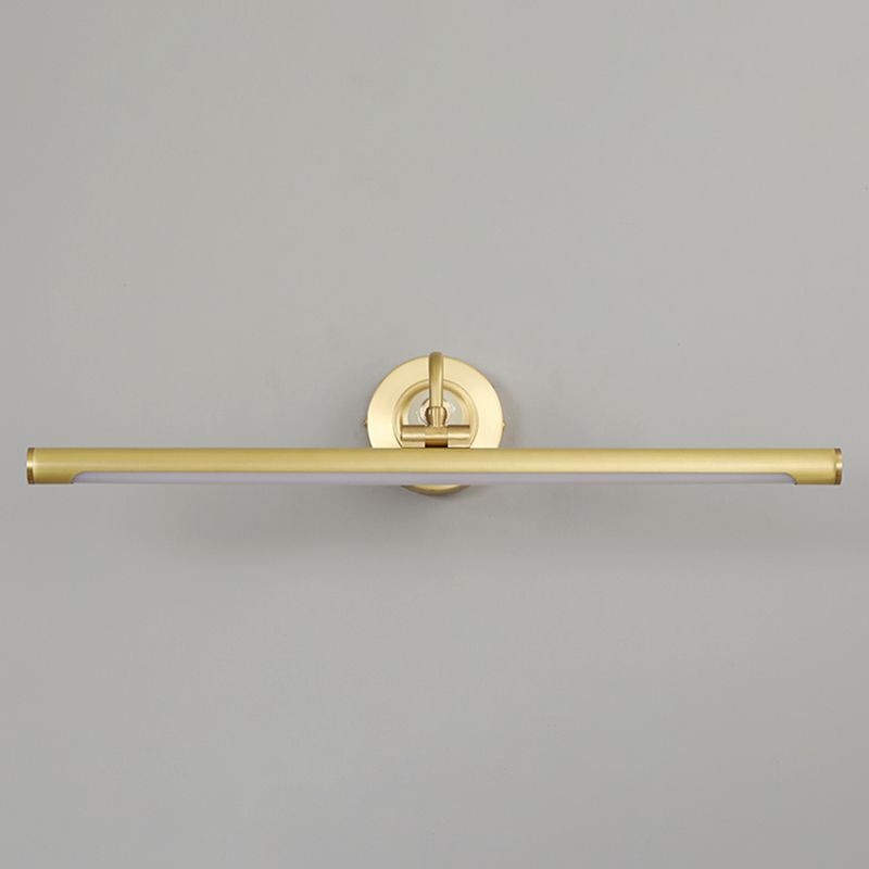 Modern Style Linear Shade Wall Sconce Metal 1 Light Sconces in Brass Finish