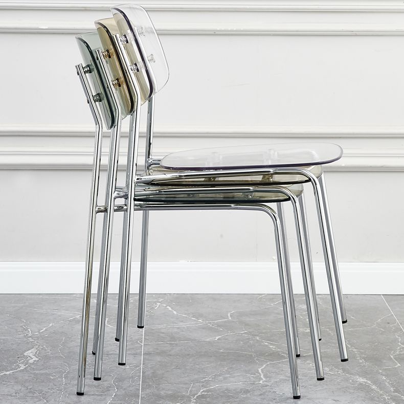 Sillas sin brazos de plástico de estilo industrial, respaldo abierto, silla lateral para el hogar