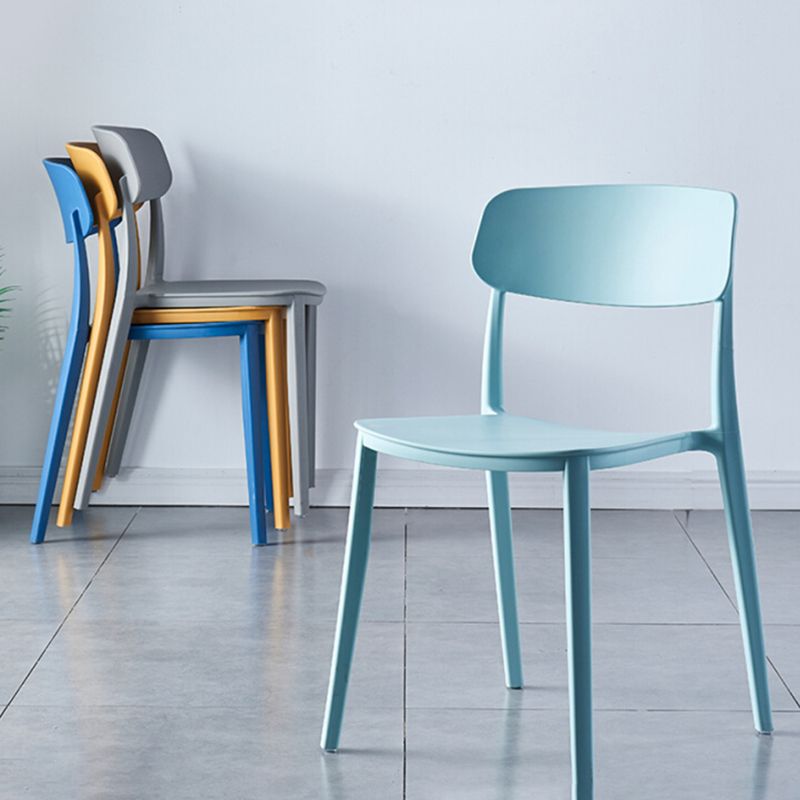 Scandinavian Home Plastic Side Chair Matte Finish Open Back Dining Chair (Set of 4)