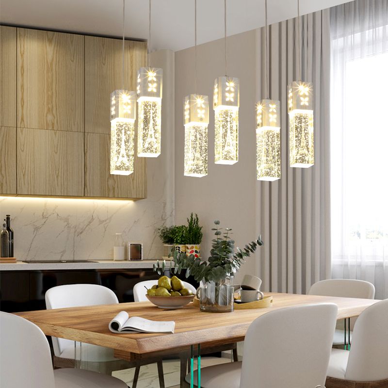 Geometric Hanging Lights Modern Style Crystal Multi Lights Pendant Light Kit