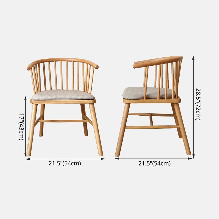 Minimalist Wooden Base Indoor Chair 21''Wide Winsor Chair with 4 Legs for Restaurant