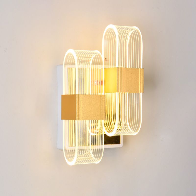 Geometrische Wandleuchten moderne Wandlampe Metall 2 Lichtwandleuchte in Gold