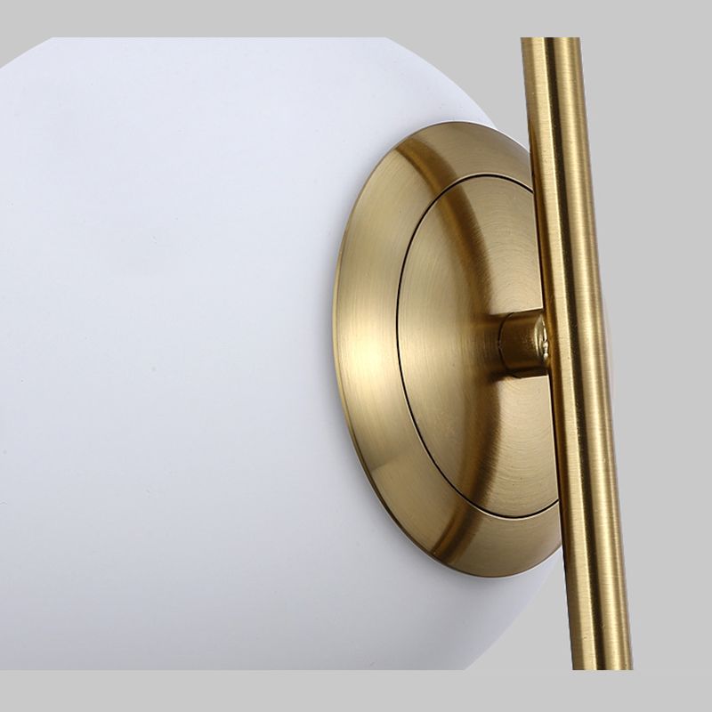 Modern Minimalist Linear Chandelier Light Fixture Spherical Frosted Glass Ceiling Chandelier in Gold