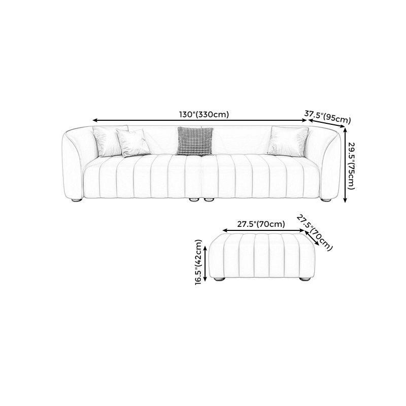 Beige Faux Leather Straight Arm Sofa/Sectional with Stain-Resistant and Wear-Resisting