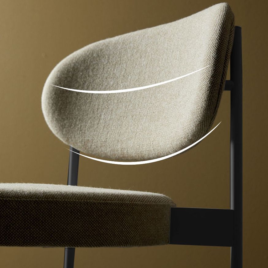 Glam Style Metal Side Chair Open Back Dining Armless Chair for Dining Room