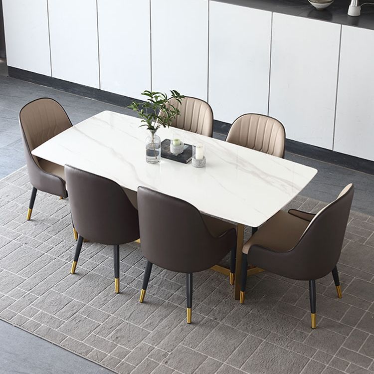 Contemporary 1/4/5/7 Pieces Furniture Sintered Stone Dining Table Set with Golden Base